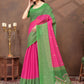 Rajwada Pink Cotton Blend Printed Saree For Women