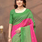 Rajwada Pink Cotton Blend Printed Saree For Women