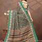 Rajwada Dark Green Cotton Blend Printed Saree For Women