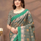 Rajwada Dark Green Cotton Blend Printed Saree For Women