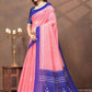 Rajwada Light Pink Cotton Blend Printed Saree For Women