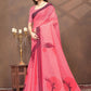 Rajwada Light Pink Cotton Blend Printed Saree For Women