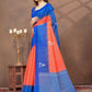 Rajwada Orange Cotton Blend Printed Saree For Women