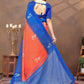 Rajwada Orange Cotton Blend Printed Saree For Women
