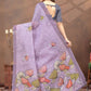 Rajwada Lavender Cotton Blend Printed Saree For Women