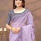 Rajwada Lavender Cotton Blend Printed Saree For Women