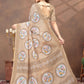 Rajwada Beige Cotton Blend Printed Saree For Women