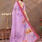 Rajwada Lavender Cotton Blend Printed Saree For Women