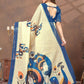 Rajwada Off White Cotton Blend Printed Saree For Women