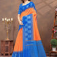 Rajwada Orange Cotton Blend Printed Saree For Women