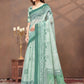 Rajwada Light Green Cotton Blend Printed Saree For Women