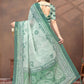 Rajwada Light Green Cotton Blend Printed Saree For Women