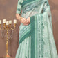 Rajwada Light Green Cotton Blend Printed Saree For Women