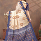 Rajwada Beige Cotton Blend Printed Saree For Women