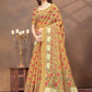Rajwada Beige Cotton Blend Printed Saree For Women