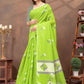 Rajwada Light Green Cotton Blend Printed Saree For Women