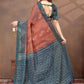 Rajwada Brown Cotton Blend Printed Saree For Women