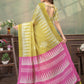Rajwada Mustard Yellow Cotton Blend Printed Saree For Women