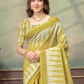 Rajwada Mustard Yellow Cotton Blend Printed Saree For Women