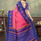 Rajwada Pink And Dark Blue Cotton Blend Printed Saree For Women