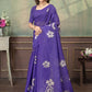 Rajwada Violet Cotton Blend Printed Saree For Women