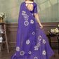 Rajwada Violet Cotton Blend Printed Saree For Women
