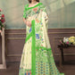 Rajwada Off White Cotton Blend Printed Saree For Women