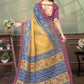 Rajwada Mustard Yellow Cotton Blend Printed Saree For Women
