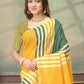 Rajwada Yellow And Green Cotton Blend Printed Saree For Women