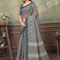 Rajwada Grey Cotton Blend Printed Saree For Women