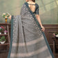 Rajwada Grey Cotton Blend Printed Saree For Women