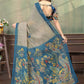 Rajwada Beige Cotton Blend Printed Saree For Women
