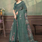 Rajwada Deep Green Cotton Blend Printed Saree For Women