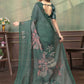Rajwada Deep Green Cotton Blend Printed Saree For Women