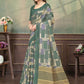 Rajwada Sage Green Cotton Blend Printed Saree For Women