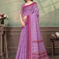 Rajwada Lavender Cotton Blend Printed Saree For Women