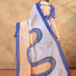 Rajwada Light Grey And Peach Cotton Blend Printed Saree For Women