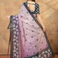 Rajwada Lilac Cotton Blend Printed Saree For Women