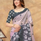 Rajwada Lilac Cotton Blend Printed Saree For Women