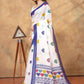 Rajwada White Cotton Blend Printed Saree For Women