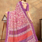 Rajwada Pink And Purple Cotton Blend Printed Saree For Women
