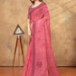 Rajwada Pink Cotton Blend Printed Saree For Women