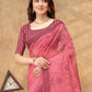 Rajwada Pink Cotton Blend Printed Saree For Women