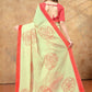 Rajwada Pista Green Cotton Blend Printed Saree For Women