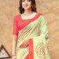 Rajwada Pista Green Cotton Blend Printed Saree For Women