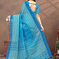 Rajwada Blue Cotton Blend Printed Saree For Women