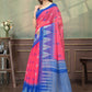 Rajwada Pink And Blue Cotton Blend Printed Saree For Women
