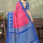 Rajwada Pink And Blue Cotton Blend Printed Saree For Women