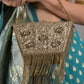 Rajwada Gold Embellished Metal Clutch for Women