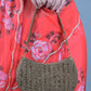 Rajwada Bronze Stone and Beads Embroidered Half Moon Hand Bag for Women